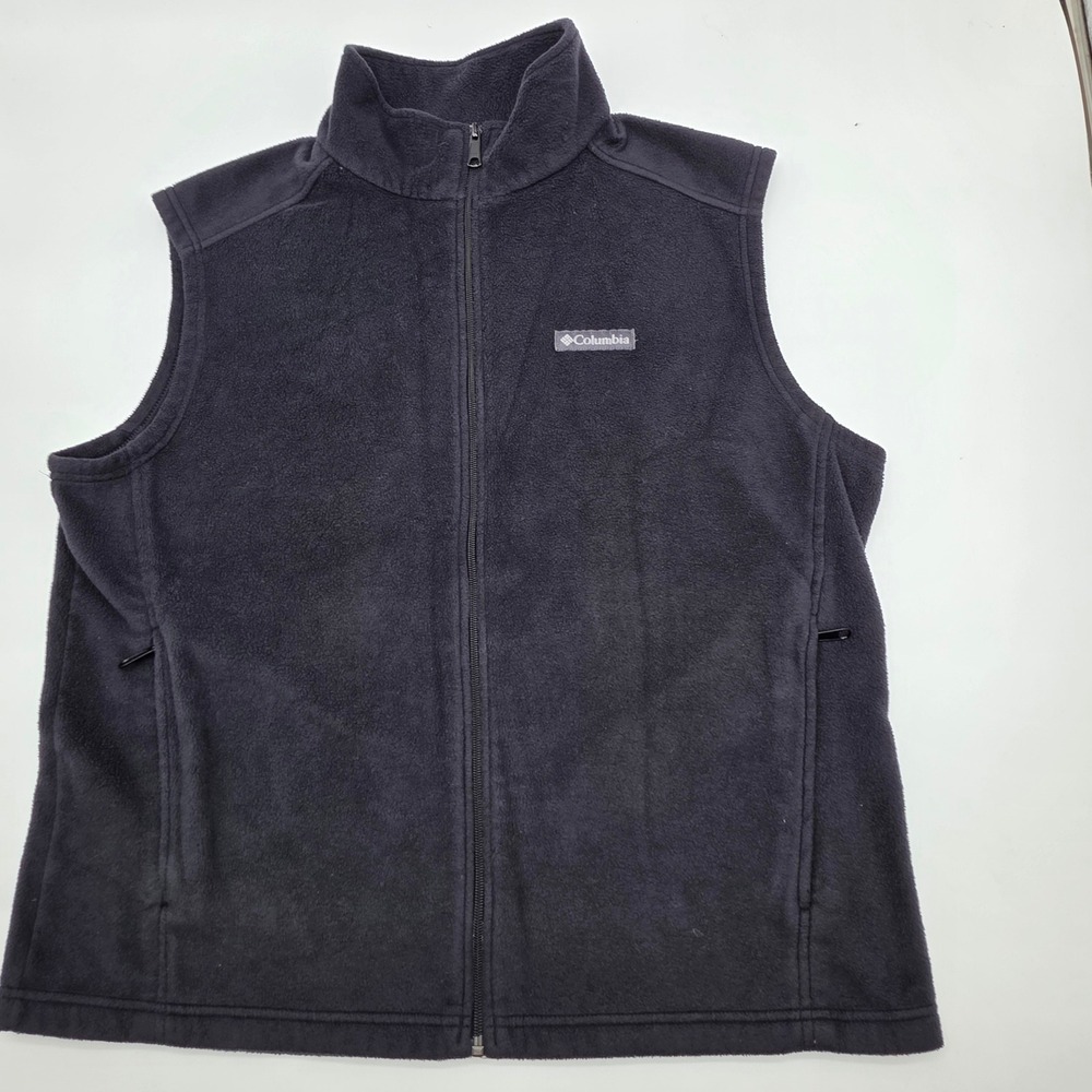 Fleece Vest Mens XL Black Full Zip Mock Neck Streetwear  Gorpcore Cabincore